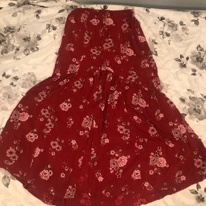 Floral slit maxi skirt